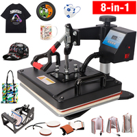 Presse à Chaud Multifonctionnelle 8-en-1 à Commande Numérique pour T-shirts, Tasses, Casquettes, Personnalisation de Cadeaux DIY, Publicité sur Vêtements