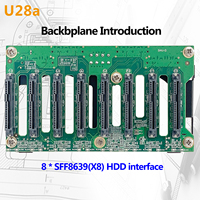 U28/S28a 8 Bay 2.5 Inch Hard Drive Cage U.2 NVMe SSD atau SAS/SATA HDD Modul Hot-swap NAS Server Kotak Ekspansi Penyimpanan Hard Disk