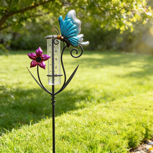 Cilindro medidor <span class=keywords><strong>de</strong></span> lluvia <span class=keywords><strong>de</strong></span> hierro forjado para exteriores, con vaso <span class=keywords><strong>de</strong></span> vidrio colector, herramienta <span class=keywords><strong>de</strong></span> jardín, con tapón - Product Image 5