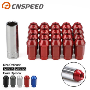 Lug Nuts M12x1.25 50mm 19mm <b>Flats</b> 7075 Aluminum Alloy Red For Wheel Replacement - Product Image 2