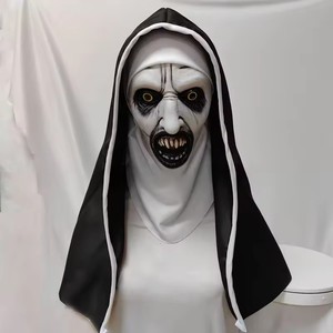 Masque de nonne effrayant en latex HLC ODM OEM avec foulard, masque de nonne d'horreur pour cosplay, masque intégral pour <span class=keywords><strong>Halloween</strong></span>, décoration pour maison hantée - Product Image 3