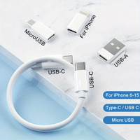 Kit Kabel Charger USB-C 5-in-1 60W Pengisian Cepat Konverter OTG Transfer Data untuk Smartphone iPhone USB A/Micro USB
