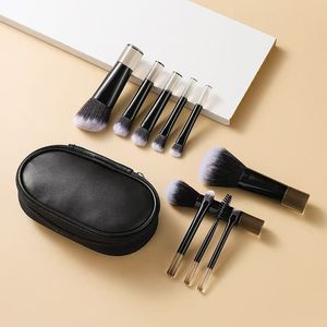 Set de 10 Brochas de Maquillaje Mini Negras, Brocha para Corrector, Brocha para Afeitar, Bolsa de Viaje de Nailon para <span class=keywords><strong>Contorno</strong></span> Facial y Sombra de Ojos - Herramientas de Belleza para Mujer - Product Image 4