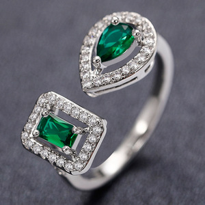 Anello Aperto Geometrico a Goccia Quadrata per Donna, Anello da Dito per Uso Quotidiano - Product Image 3