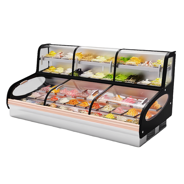 Best-Selling Large Capacity Factory Direct Sale Stainless Steel Five-Step Display Refrigerator