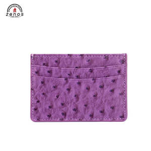 Tarjetero de Cuero PU con Diseño de Avestruz, Marca Zenos, Estilo Ejecutivo para Dama, con Protección RFID y Diseño Impreso, Personalizable con Logotipo - Product Image 1