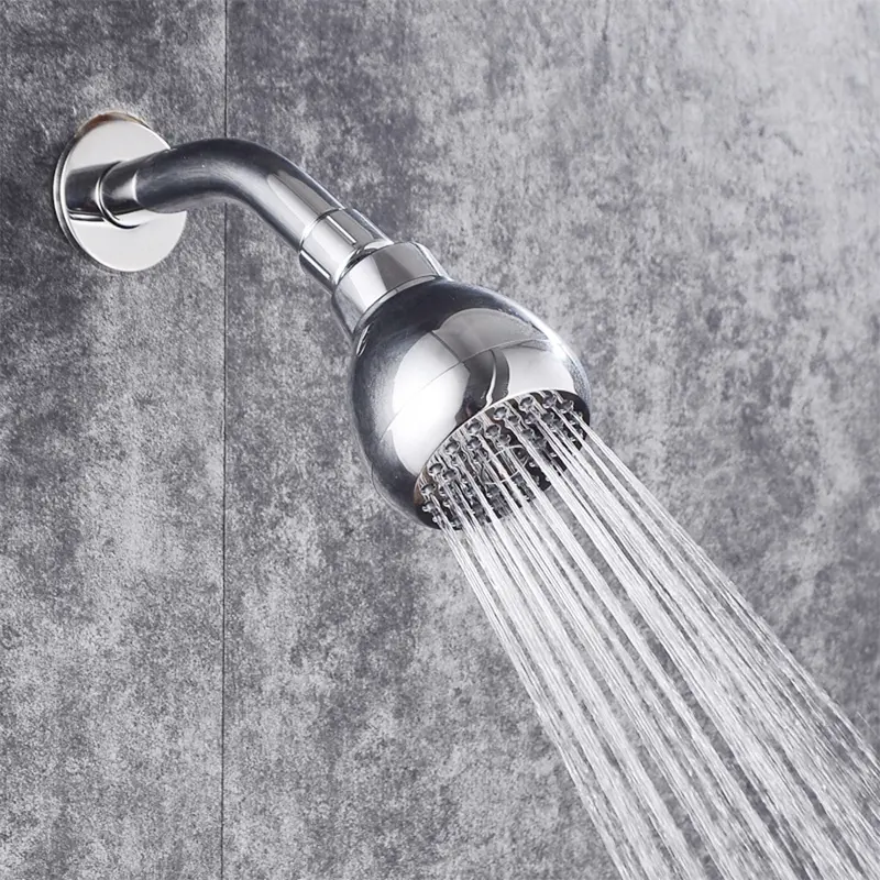 High Pressure Shower Head - 3 inch Anti-clog Anti-leak Fixed Chrome Showerhead - Adjustable Metal Swivel Ball Joint with Filter