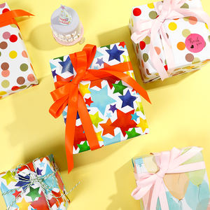 Wholesale Birthday Star Printing Gift <b>Wrapping</b> <b>Paper</b> 43*300 cm Colorful <b>Roll</b> Everyday <b>Paper</b> - Product Image 4