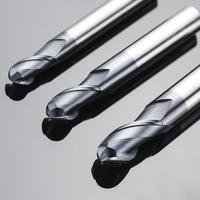 Fraise à queue sphérique en carbure à 2 dents, revêtement TiAlN fin, pour usinage de profilés en acier allié et acier inoxydable sur routeur CNC