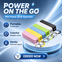 Power Bank Bentuk Lipstik Portabel - Mini Ringkas Mudah Dibawa 5W Output Casing Aluminium Silinder; Plastik