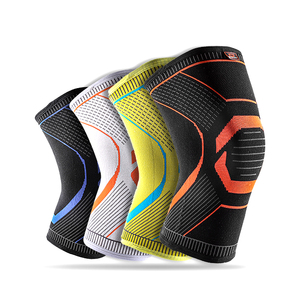 Hot Bán Customized Logo Non-slip Nylon Dệt Kim Đầu Gối Tay Áo Nén Hỗ Trợ Brace Phổ Biến - Product Image 1