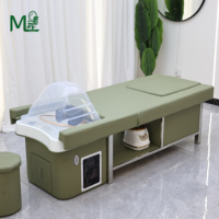 Fauteuil de lavage électrique pour salon de coiffure avec dossier relevable, massage et pédicure intégré