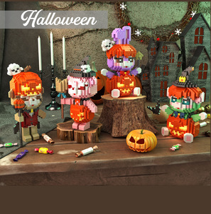 2165 Mini Puzzle di Halloween luce magica magica Bar casa paglia uomo nero gatto divertente interessante blocchi di costruzione per i bambini di plastica - Product Image 2