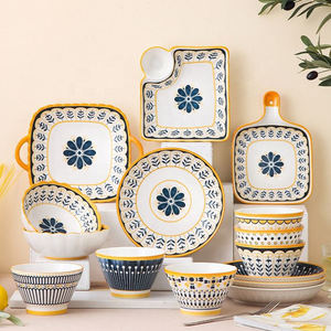 Nordic सिरेमिक बेकिंग प्लेटें और व्यंजन पोर्सिलाइन सलाद रेमन कटोरे डिनरवेयर सेट रसोई सामान सेट - Product Image 1