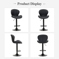 Tabouret de bar pivotant moderne, chaise de bar réglable avec repose-pieds et dossier haut