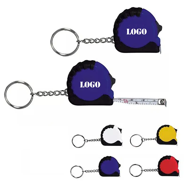 Hot Sale Custom Logo 1m Measuring Tape Key Chains Mini Gift 3.3ft Tape Measure With Keychain