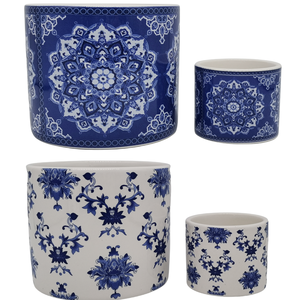 Macetas de Cerámica Azul y Blanca Pintadas <span class=keywords><strong>a</strong></span> <span class=keywords><strong>Mano</strong></span> de Jingdezhen, Cubiertas Vintage para Macetas de Flores y Suculentas, Decoración para Jardín y Hogar - Product Image 1