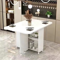 Table à manger pliante avec roulettes, extensible, gain de place, meubles de salle à manger pour petits espaces, cuisine, appartement, maison, minimaliste
