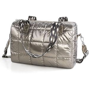 Bolso Bandolera de Nailon Acolchado para Mujer, Color Sólido, con Cierre, Resistente al Agua, Cartera de Moda de 7 Pulgadas para Chicas y Mujeres - Product Image 4