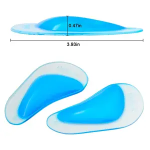 Silicone Arch Support Insoles Flat Feet Correction,2units Gel Orthopedic Orthotic Insoles Cushion Relieves Pain