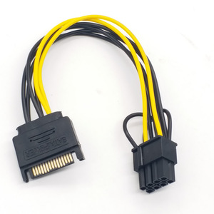 SATA 15 Pin Sata Nam Đến <span class=keywords><strong>PCI</strong></span>-E Nhanh 6 + 2 Pin Nam Video Kết Nối Bộ Chuyển Đổi 20Cm 8 Pin cáp Điện Cho <span class=keywords><strong>CPU</strong></span> Video Thẻ - Product Image 2
