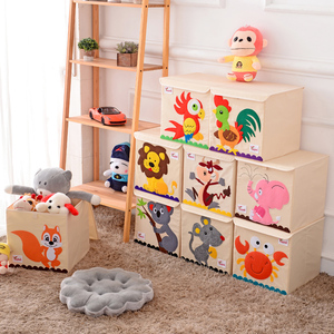 Boîte de rangement pliable imprimé, panier de rangement en tissu Oxford, motif Animal de dessins animés, panier de rangement domestique - Product Image 1