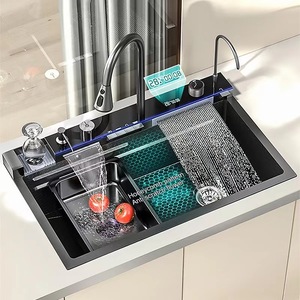 <span class=keywords><strong>Rubinetto</strong></span> da <span class=keywords><strong>Cucina</strong></span> a Cascata Moderno in Acciaio Inossidabile con Display Digitale LED Intelligente, Edizione 2026, Fatto a Mano, Garanzia 3 Anni, per Casa e Hotel - Product Image 3