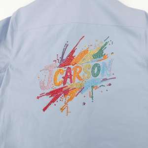 Новинка: женские укороченные блузки с принтом и стразами, с длинным рукавом - Product Image 6