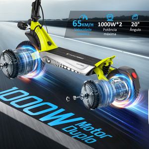 <span class=keywords><strong>Trottinette</strong></span> <span class=keywords><strong>électrique</strong></span> T8Max, entrepôt Brésil, double moteur 2000W, 20Ah, pneus tout-terrain 12 pouces, double suspension, pliable, phare LED - Product Image 2