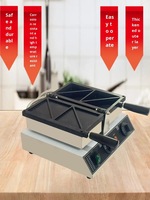 Gaufrier petit-déjeuner 4 tranches en acier inoxydable personnalisé Gaufrier à sandwich antiadhésif pour gaufrier à sandwich commercial