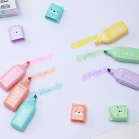 Marcadores de texto personalizados con logotipo, 4/5/6 colores, mini, kawaii, de doble punta, con forma de dibujos animados, para estudiantes