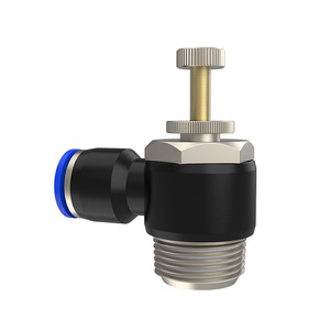 Válvula de aceleración Dde Pneumatics Sl M5 0102, niquelada y chapada en cobre, ajustable para fabricación - Product Image 2