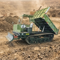 Camion benne sur chenilles diesel de 10 tonnes, transporteur sur chenilles en caoutchouc 10T pour l'exploitation minière, les plantations d'huiles de palme et la foresterie