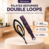 Sangles de Pilates Reformer à boucles avec anneaux en D 38 cm, doubles boucles pour équipement de fitness, logo personnalisé