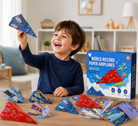 Kit d'avions en papier pour enfants - Facile à plier, amusant à faire voler, ensemble d'artisanat d'origami DIY, défiant vos records, activité de plein air, cadeau pour les 4 ans et plus