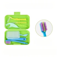 Ensemble de 7 pièces organisateur d'équipement dentaire dissimulé boîte de rangement de prothèse dentaire en plastique invisible plateau en silicone hygiène buccale polyvalente