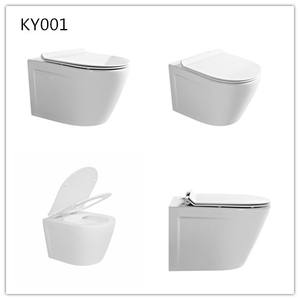 Diseño de Europa económico moderno Baño de cerámica sin montura pared colgada un hogar pequeño suspendido voltear el inodoro - Product Image 5