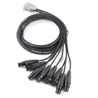 Adaptador DB25 macho a 8xXLR hembra Cable de serpiente de audio equilibrado de 8 canales con cubierta PET