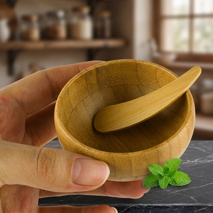 Platos de Bambú para Bebés, Certificados por la FDA y LFGB, para la Cocina del Hogar, con Diseño de Caras Lindas, Naturales - Product Image 1