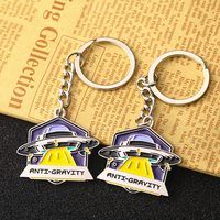 Özel anti yerçekimi evrensel UFO alien uzay gemisi küçük metal logo çinko alaşım anahtarlık toptan için
