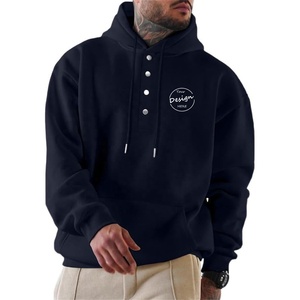 <span class=keywords><strong>Felpa</strong></span> <span class=keywords><strong>con</strong></span> Cappuccio JL927A Senza Cordoncini, Pullover di Qualità in Cotone Spesso, <span class=keywords><strong>Felpa</strong></span> <span class=keywords><strong>con</strong></span> Tasca a Marsupio e <span class=keywords><strong>Bottoni</strong></span> a Pressione per Uomo - Product Image 3