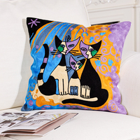 Housse de coussin décorative triangulaire à motif chat pour canapé, idéale pour l'audit d'usine