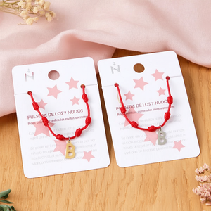 Bracciale a sette nodi in acciaio inossidabile con ciondolo a forma di lettera B per donna, bracciali alla moda. - Product Image 3