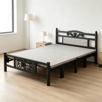 Lit pliant en métal moderne et minimaliste, vente en gros d'usine, pour usage domestique, chambre à louer, silencieux, style colonne romaine, dortoir, simple/double