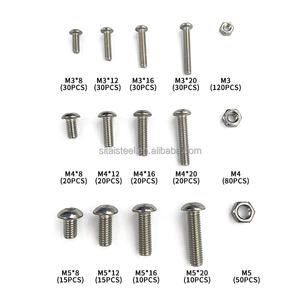 Kit d'assortiment de vis et écrous à tête cylindrique hexagonale SS304 M3 M4 M5, 500 pièces en stock - Product Image 3