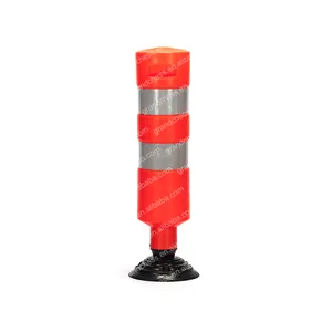 Traffic Flexible PU Delineator Channelize Post Cone Warning Delineator For Sale
