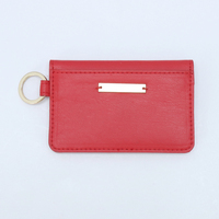 Dompet Lipat Kulit PU Motif Buaya dengan Gantungan Kunci, Tempat Kartu Kredit & ID, Unisex, Ukuran Kecil, Bisa Custom Emboss