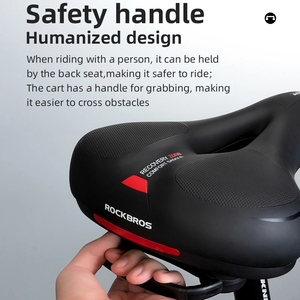 Selle de vélo de route ROCKBROS, surface imperméable en PU, mousse à mémoire de forme douce, antichoc, siège de vélo rond profilé, réfléchissant, selle de <span class=keywords><strong>VTT</strong></span> - Product Image 5