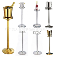 Support vertical de luxe en acier inoxydable pour seau à champagne, seau à glace sur pied pour hôtel, bar, club