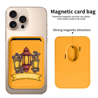 Dompet Kartu Kredit Kulit Berkualitas 5pc MOQ untuk iPhone 16 Pro Max 17e 18 15 Semua Seri Ponsel, Dompet Kartu Magnetik PU